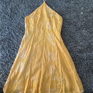 Mahina Sunburst Orange Dress with Leaf Design